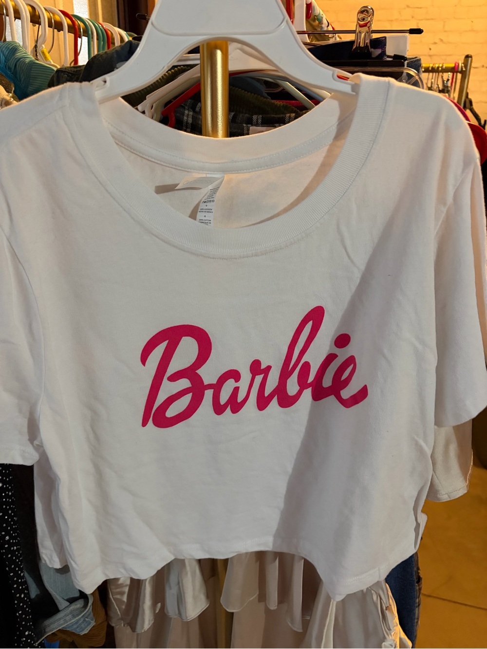 Barbie White T‑Shirt with Pink Logo